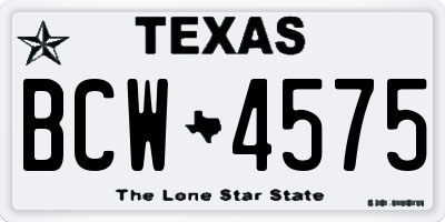 TX license plate BCW4575