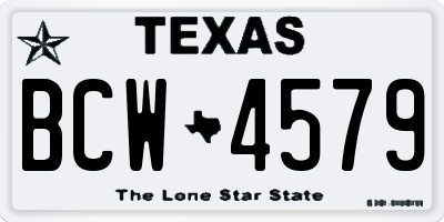 TX license plate BCW4579