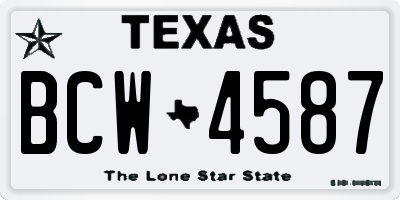 TX license plate BCW4587