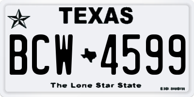 TX license plate BCW4599
