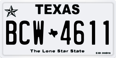 TX license plate BCW4611