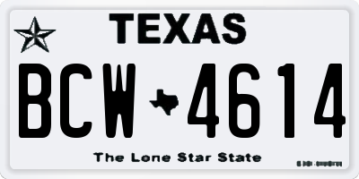 TX license plate BCW4614