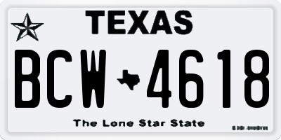 TX license plate BCW4618