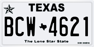 TX license plate BCW4621