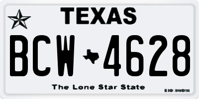 TX license plate BCW4628