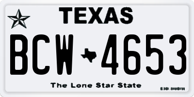 TX license plate BCW4653