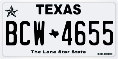 TX license plate BCW4655