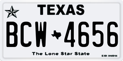 TX license plate BCW4656