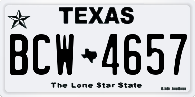 TX license plate BCW4657