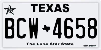 TX license plate BCW4658