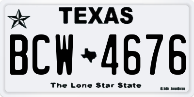 TX license plate BCW4676