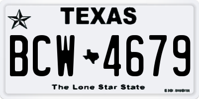 TX license plate BCW4679