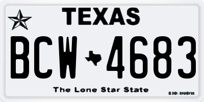 TX license plate BCW4683