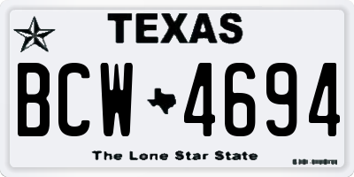 TX license plate BCW4694