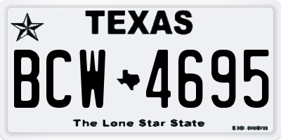 TX license plate BCW4695
