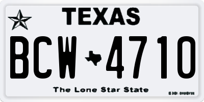 TX license plate BCW4710
