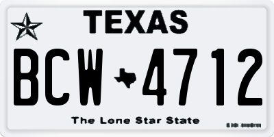 TX license plate BCW4712