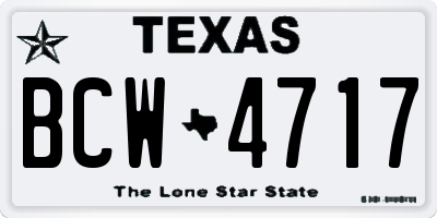 TX license plate BCW4717