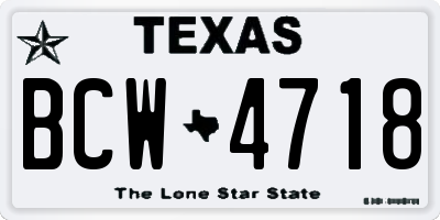 TX license plate BCW4718