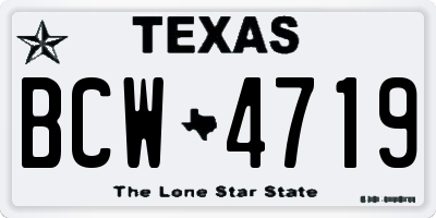 TX license plate BCW4719