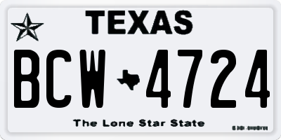 TX license plate BCW4724