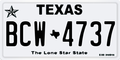 TX license plate BCW4737