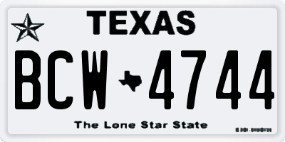 TX license plate BCW4744