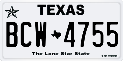 TX license plate BCW4755