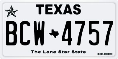 TX license plate BCW4757