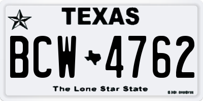 TX license plate BCW4762