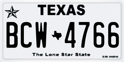 TX license plate BCW4766
