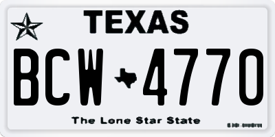 TX license plate BCW4770