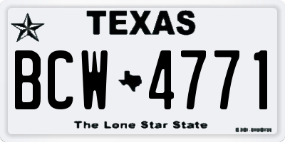 TX license plate BCW4771