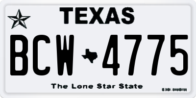 TX license plate BCW4775