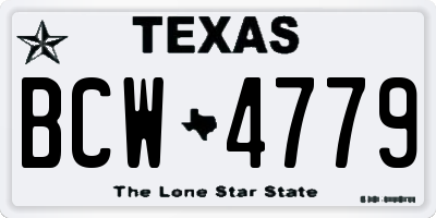 TX license plate BCW4779