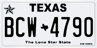 TX license plate BCW4790