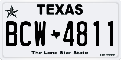 TX license plate BCW4811