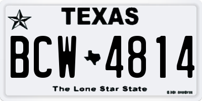 TX license plate BCW4814