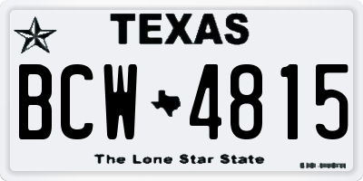 TX license plate BCW4815