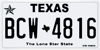 TX license plate BCW4816