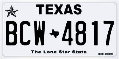 TX license plate BCW4817