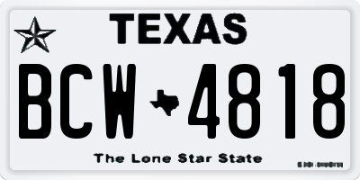 TX license plate BCW4818
