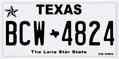 TX license plate BCW4824