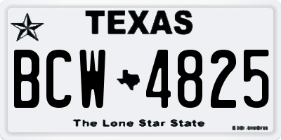TX license plate BCW4825