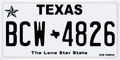 TX license plate BCW4826