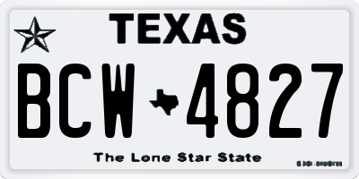 TX license plate BCW4827