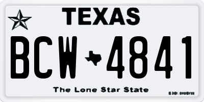 TX license plate BCW4841