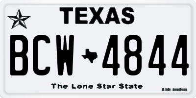 TX license plate BCW4844