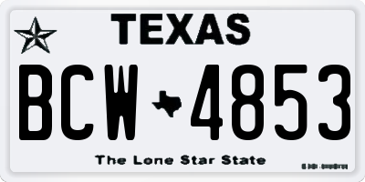 TX license plate BCW4853