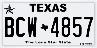 TX license plate BCW4857